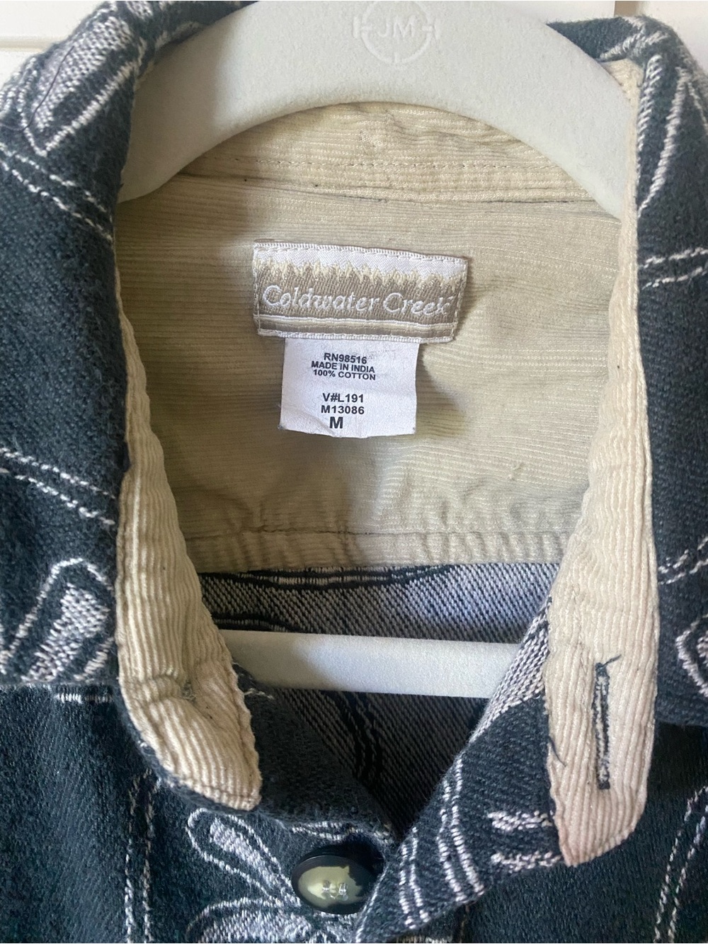 Coldwater Creek Black Graphic Nature Button-Down Shirt - Picture 4 of 7